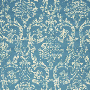Homeroots 5' X 7' Blue Damask Power Loom Area Rug  Polypropylene 522166