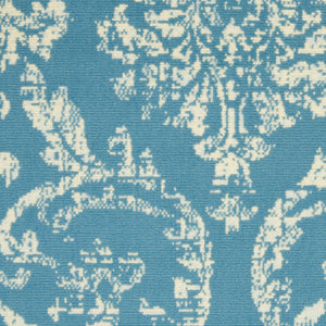 Homeroots 5' X 7' Blue Damask Power Loom Area Rug  Polypropylene 522166