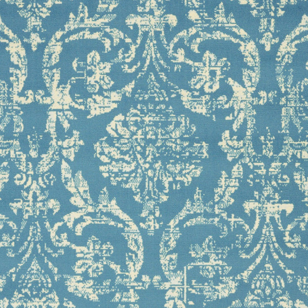 Homeroots 5' X 7' Blue Damask Power Loom Area Rug  Polypropylene 522166