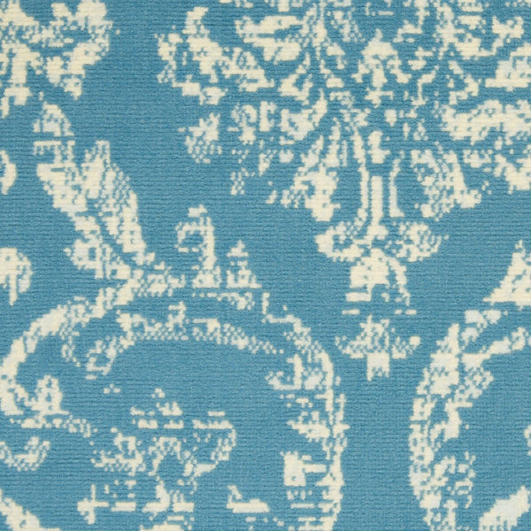 HomeRoots 6' Blue Damask Power Loom Area Rug - Classic Elegance for Living Rooms, Bedrooms & Dining Areas 6' X 9' Rectangle 522167