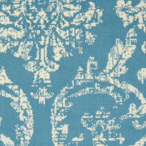 HomeRoots 6' Blue Damask Power Loom Area Rug - Classic Elegance for Living Rooms, Bedrooms & Dining Areas 6' X 9' Rectangle 522167