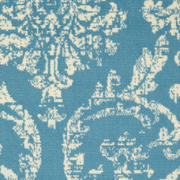 HomeRoots 6' Blue Damask Power Loom Area Rug - Classic Elegance for Living Rooms, Bedrooms & Dining Areas 6' X 9' Rectangle 522167