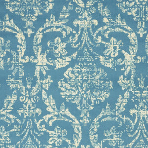 HomeRoots 6' Blue Damask Power Loom Area Rug - Classic Elegance for Living Rooms, Bedrooms & Dining Areas 6' X 9' Rectangle 522167