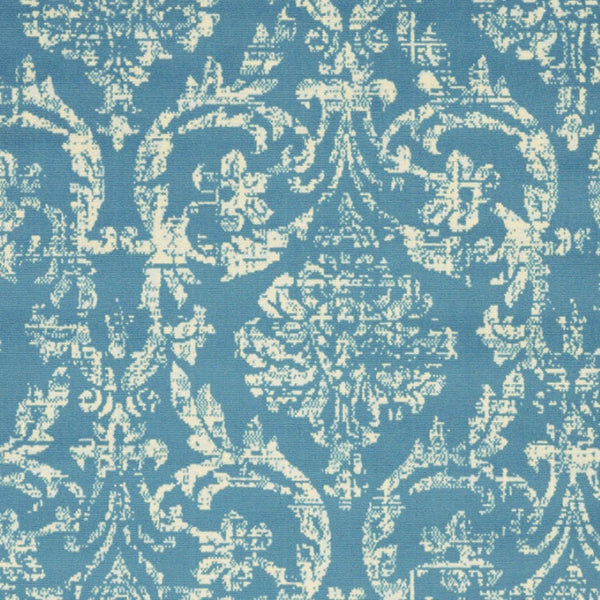 HomeRoots 6' Blue Damask Power Loom Area Rug - Classic Elegance for Living Rooms, Bedrooms & Dining Areas 6' X 9' Rectangle 522167