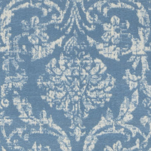 Homeroots 8' X 10' Blue Damask Power Loom Area Rug  Polypropylene 522169