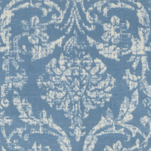 Homeroots 8' X 10' Blue Damask Power Loom Area Rug  Polypropylene 522169