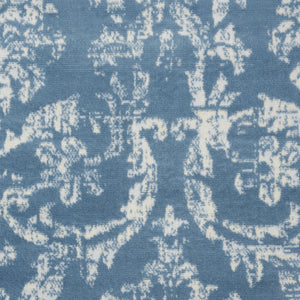 Homeroots 8' X 10' Blue Damask Power Loom Area Rug  Polypropylene 522169