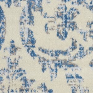 Homeroots 5' Cream Round Damask Power Loom Area Rug  Polypropylene 522175