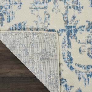 Homeroots 8' X 10' Cream Damask Power Loom Non Skid Area Rug  Polypropylene 522182