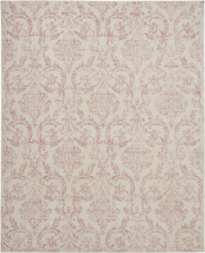 Homeroots 8' X 10' Cream Damask Power Loom Area Rug  Polypropylene 522183