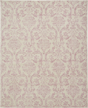 Homeroots 8' X 10' Cream Damask Power Loom Area Rug  Polypropylene 522183