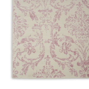 HomeRoots 6' Elegant Beige and Pink Floral Power Loomed Area Rug with Non-Skid Backing for Any Room Decor 8' X 10' Rectangle 522183