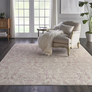 Homeroots 8' X 10' Cream Damask Power Loom Area Rug  Polypropylene 522183