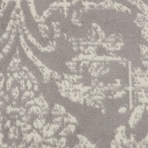 Homeroots 5' Gray Round Damask Power Loom Area Rug  Polypropylene 522186