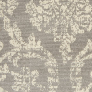 Homeroots 5' X 7' Gray Damask Power Loom Non Skid Area Rug  Polypropylene 522187