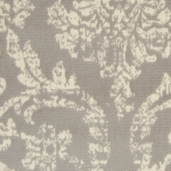 Homeroots 5' X 7' Gray Damask Power Loom Non Skid Area Rug  Polypropylene 522187