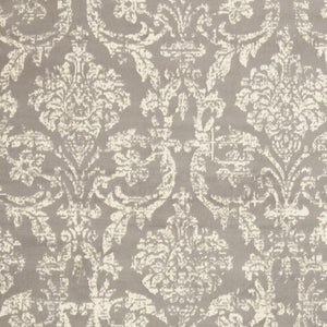 HomeRoots 6' Gray and Ivory Damask Area Rug - Elegant Power Loomed Design with Distressed Vintage Charm 6' X 9' Rectangle 522189