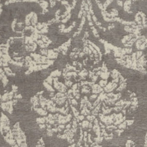 HomeRoots 6' Gray and Ivory Damask Area Rug - Elegant Power Loomed Design with Distressed Vintage Charm 8' X 10' Rectangle 522190