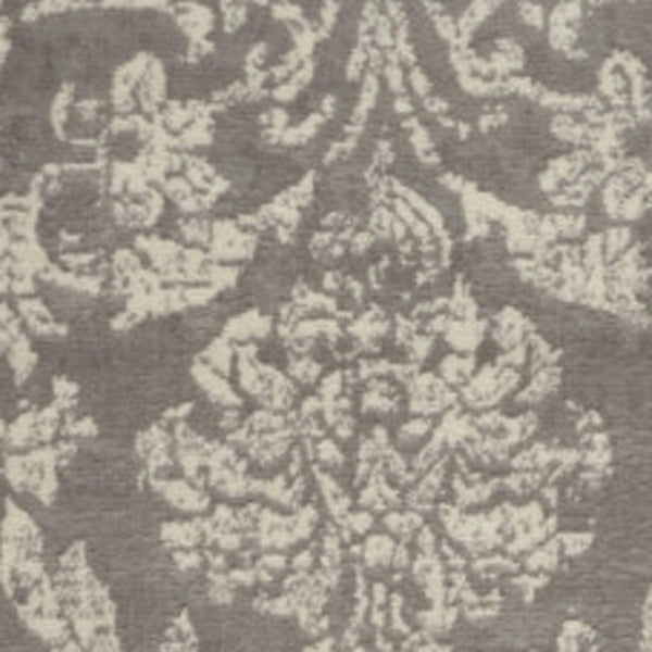 HomeRoots 6' Gray and Ivory Damask Area Rug - Elegant Power Loomed Design with Distressed Vintage Charm 8' X 10' Rectangle 522190
