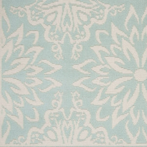 HomeRoots 6' Aqua Floral Power Loom Area Rug - Elegant Design for Living Rooms, Bedrooms & Dining Areas 6' X 9' Rectangle 522194
