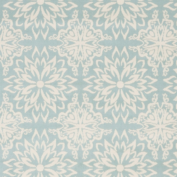 Homeroots 5' X 7' Blue And Ivory Floral Medallion Power Loom Area Rug  Polypropylene 522196