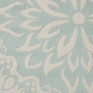 HomeRoots 6' Aqua Floral Power Loom Area Rug - Elegant Design for Living Rooms, Bedrooms & Dining Areas 8' X 10' Rectangle 522197