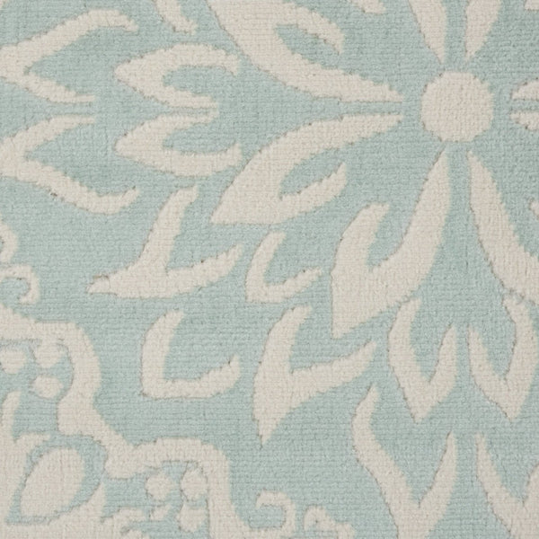 HomeRoots 6' Aqua Floral Power Loom Area Rug - Elegant Design for Living Rooms, Bedrooms & Dining Areas 8' X 10' Rectangle 522197