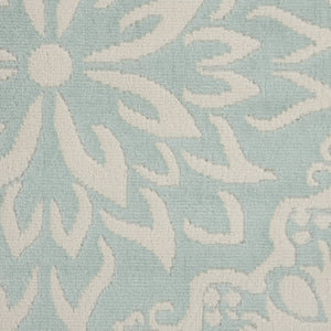 HomeRoots 6' Aqua Floral Power Loom Area Rug - Elegant Design for Living Rooms, Bedrooms & Dining Areas 8' X 10' Rectangle 522197
