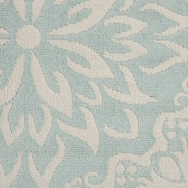 HomeRoots 6' Aqua Floral Power Loom Area Rug - Elegant Design for Living Rooms, Bedrooms & Dining Areas 8' X 10' Rectangle 522197