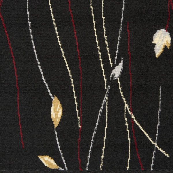 Homeroots 8' X 10' Black And Ivory Floral Power Loom Non Skid Area Rug  Polypropylene 522199