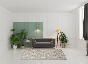 Homeroots 6' X 9' Gray Floral Power Loom Area Rug  Polypropylene 522204