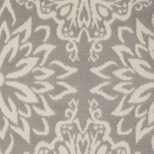 HomeRoots 8' Gray Round Floral Area Rug – Elegant Power Loomed Design for Modern and Traditional Spaces 6' X 9' Rectangle 522204