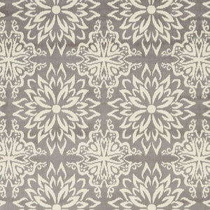 Homeroots 6' X 9' Gray Floral Power Loom Area Rug  Polypropylene 522204