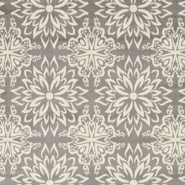 Homeroots 6' X 9' Gray Floral Power Loom Area Rug  Polypropylene 522204