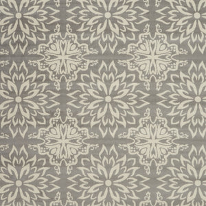 Homeroots 7' X 10' Gray Floral Power Loom Area Rug  Polypropylene 522207
