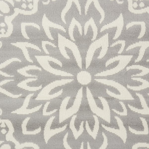 Homeroots 8' X 10' Gray Floral Power Loom Area Rug  Polypropylene 522208