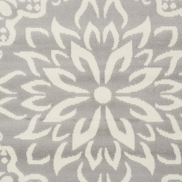Homeroots 8' X 10' Gray Floral Power Loom Area Rug  Polypropylene 522208