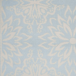 Homeroots 5' X 7' Light Blue Floral Power Loom Area Rug  Polypropylene 522211