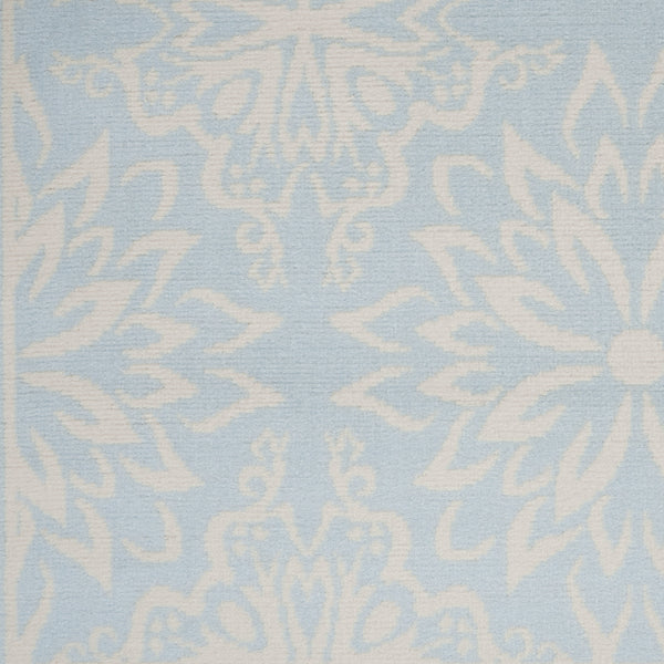 Homeroots 5' X 7' Light Blue Floral Power Loom Area Rug  Polypropylene 522211
