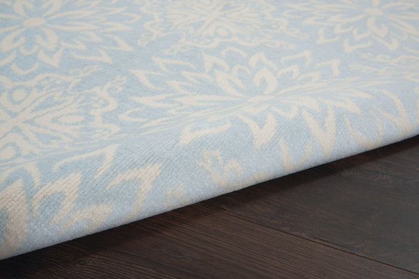 HomeRoots 6' Light Blue Floral Area Rug – Timeless Elegance for Living Rooms, Bedrooms, and Home Offices 6' X 9' Rectangle 522214