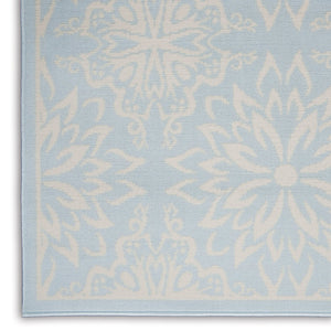 HomeRoots 6' Light Blue Floral Area Rug – Timeless Elegance for Living Rooms, Bedrooms, and Home Offices 6' X 9' Rectangle 522214