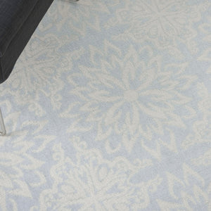 HomeRoots 6' Light Blue Floral Area Rug – Timeless Elegance for Living Rooms, Bedrooms, and Home Offices 6' X 9' Rectangle 522214