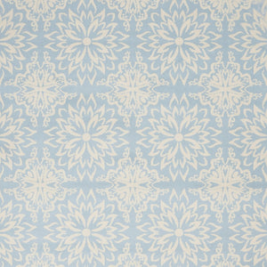Homeroots 6' X 9' Light Blue Floral Power Loom Area Rug  Polypropylene 522214