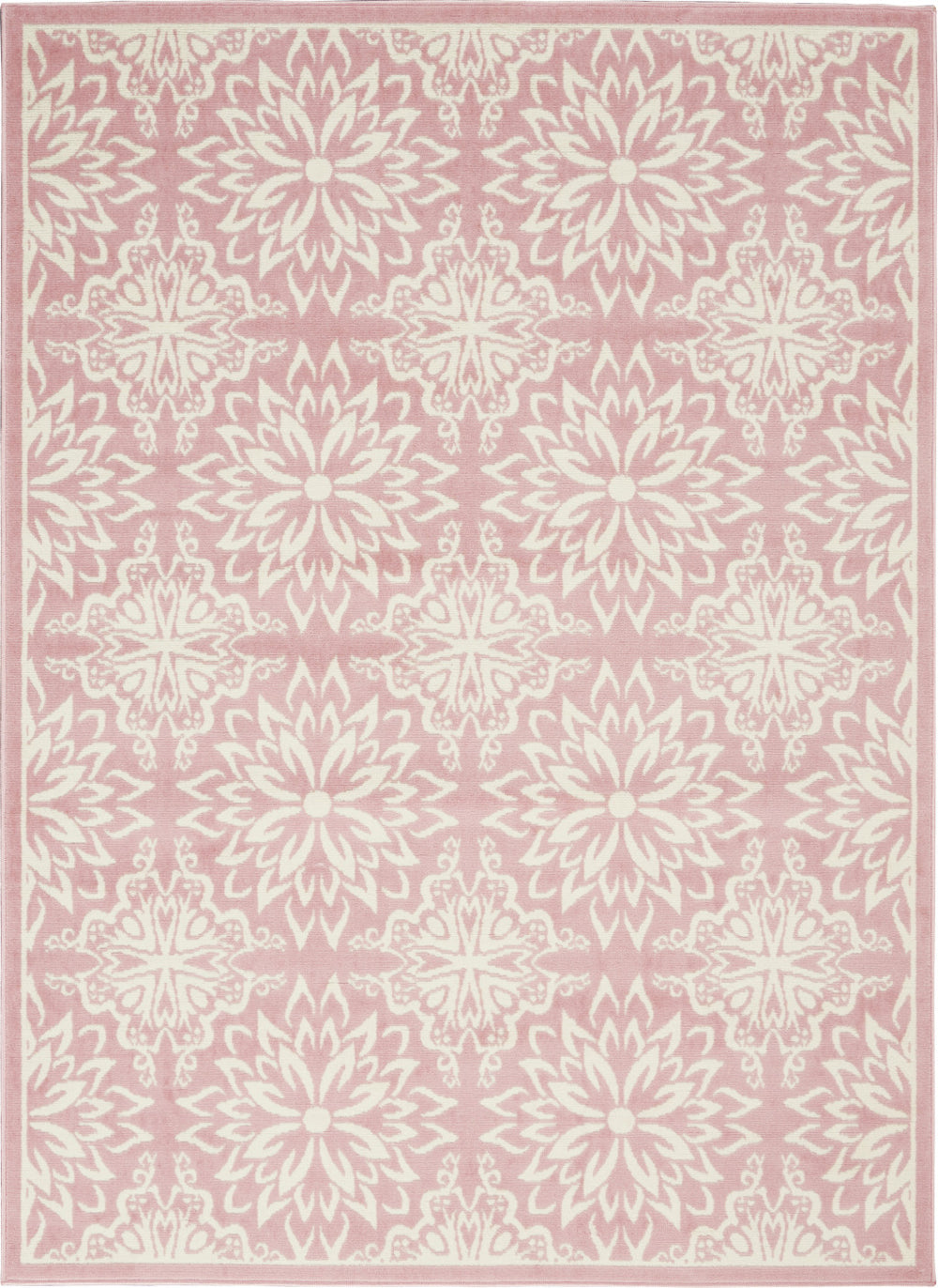 Homeroots 6' X 9' Pink Floral Power Loom Area Rug  Polypropylene 522218