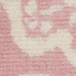 HomeRoots 6' Pink Floral Power Loom Area Rug - Timeless Charm for Living Spaces with Soft Elegance and Durability 6' X 9' Rectangle 522218