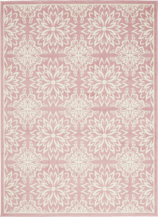 Homeroots 6' X 9' Pink Floral Power Loom Area Rug  Polypropylene 522218