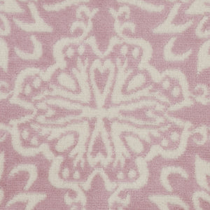 Homeroots 5' Pink Round Floral Power Loom Area Rug  Polypropylene 522219