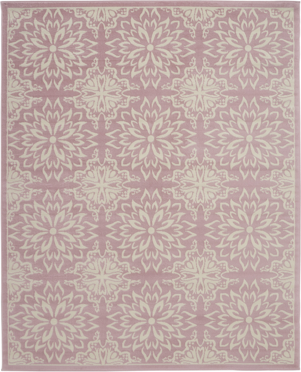 Homeroots 8' X 10' Pink Floral Power Loom Area Rug  Polypropylene 522221