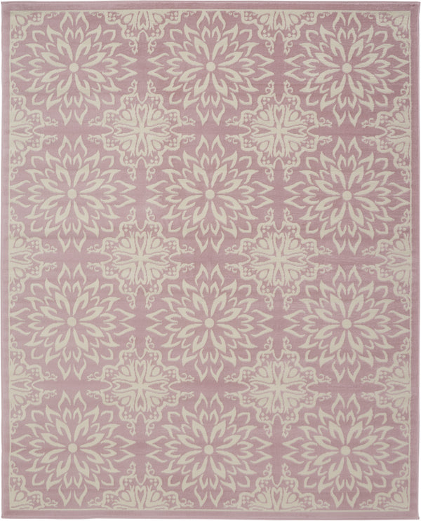 Homeroots 8' X 10' Pink Floral Power Loom Area Rug  Polypropylene 522221