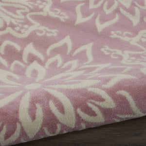 HomeRoots 6' Pink Floral Power Loom Area Rug - Timeless Charm for Living Spaces with Soft Elegance and Durability 8' X 10' Rectangle 522221